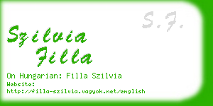 szilvia filla business card